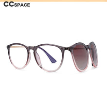 Load image into Gallery viewer, 53849 Round Retro Anti Blue Light Magnetic Clip Polarized Sunglasses UV400 Women Shades Vintage Glasses
