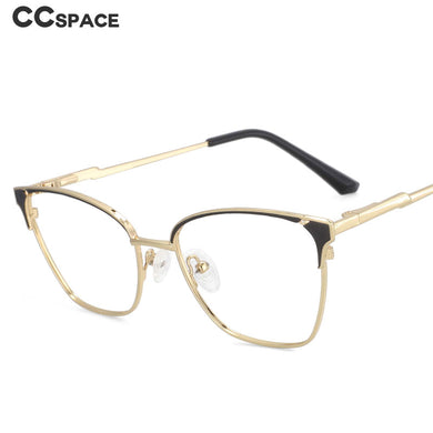 53858 Retro Cat Eye Metal Anti Blue Light Optical Eyebrow Glasses Frames Men Women Computer Eyeglasses