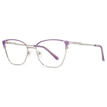 Load image into Gallery viewer, 53858 Retro Cat Eye Metal Anti Blue Light Optical Eyebrow Glasses Frames Men Women Computer Eyeglasses