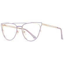 Load image into Gallery viewer, 53859 Big Frame Anti Blue Light Metal Optical Glasses Frames Cat Eye Women Computer Eyeglasses