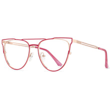 Load image into Gallery viewer, 53859 Big Frame Anti Blue Light Metal Optical Glasses Frames Cat Eye Women Computer Eyeglasses
