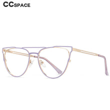 Load image into Gallery viewer, 53859 Big Frame Anti Blue Light Metal Optical Glasses Frames Cat Eye Women Computer Eyeglasses
