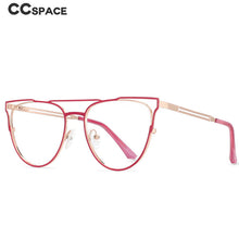 Load image into Gallery viewer, 53859 Big Frame Anti Blue Light Metal Optical Glasses Frames Cat Eye Women Computer Eyeglasses