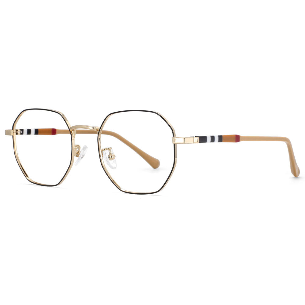 53863 Metal Frame Stripe Leg Anti Blue Light Optical Glasses Frames Men Women Computer Eyeglasses