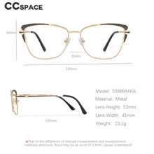 Load image into Gallery viewer, 53866 Square Cat Eye Anti Blue Light Metal Glasses Frames Women Optical Computer Eyeglasses