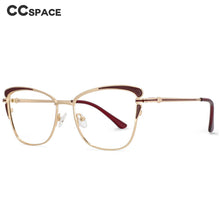 Load image into Gallery viewer, 53866 Square Cat Eye Anti Blue Light Metal Glasses Frames Women Optical Computer Eyeglasses