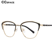 Carica l&#39;immagine nel visualizzatore di Gallery, 53867 Retro Cat Eye Anti Blue Light Optical Metal Glasses Frames Women Computer Eyeglasses