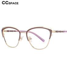 Carica l&#39;immagine nel visualizzatore di Gallery, 53867 Retro Cat Eye Anti Blue Light Optical Metal Glasses Frames Women Computer Eyeglasses