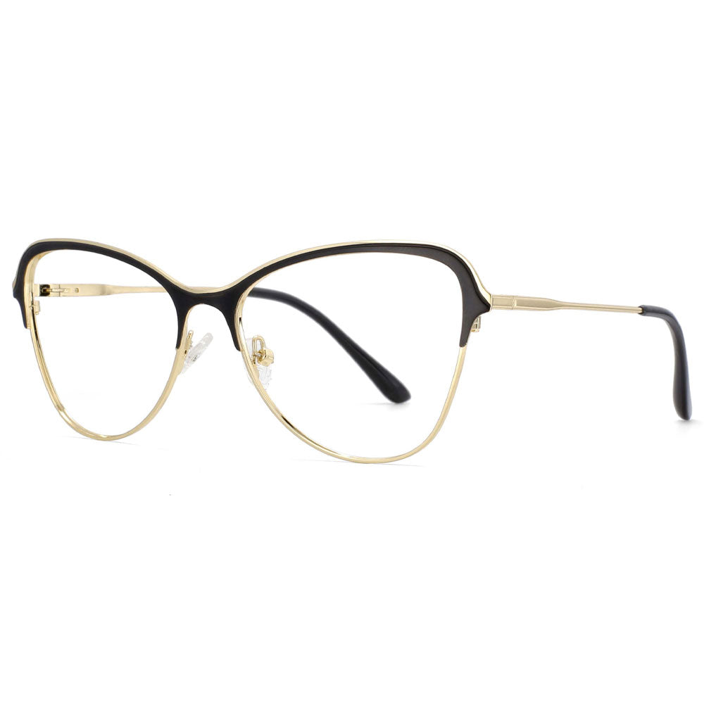 53868 Anti Blue Light Cat Eye Metal Eyebrow Optical Glasses Frames Men Women Computer Eyeglasses