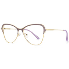 Load image into Gallery viewer, 53868 Anti Blue Light Cat Eye Metal Eyebrow Optical Glasses Frames Men Women Computer Eyeglasses