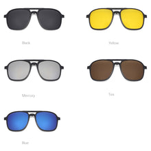 Load image into Gallery viewer, 53881 TR90 Anti Blue Light Glasses Frames with 5 Magnetic Clip Lens Polarized Sunglasses Men Women Uv400 Vintage Eyeglasses