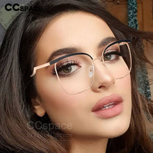 Load image into Gallery viewer, 53886 Cat Eye Eyebrow Optical Metal Glasses Frames Anti Blue Light Men Women Computer Eyeglasses
