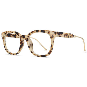 53930 Retro Square Leopard Glasses Frames Anti Blue Light Men Women Computer Eyeglasses