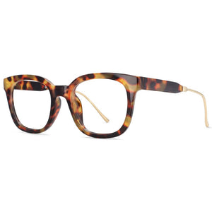 53930 Retro Square Leopard Glasses Frames Anti Blue Light Men Women Computer Eyeglasses