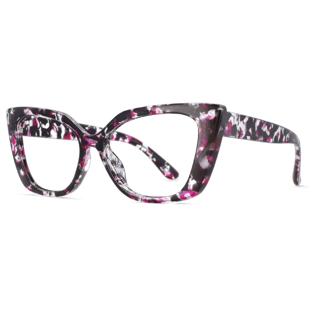 53931 TR90 Anti Blue Light Cat Eye Glasses Frames Women Floral Computer Eyeglasses