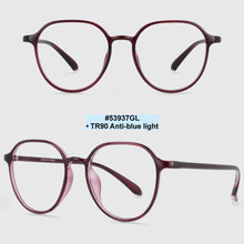 Load image into Gallery viewer, 53937 Big Frame Anti Blue Light Ultralight Glasses Frames Men Women TR90 Computer Eyeglasses