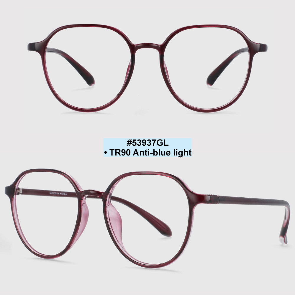 53937 Big Frame Anti Blue Light Ultralight Glasses Frames Men Women TR90 Computer Eyeglasses