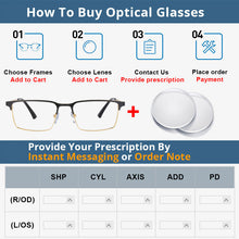 Load image into Gallery viewer, 53946 Square Men&#39;s Metal Anti Blue Light Optical Glasses Frames Women Computer Eyeglasses