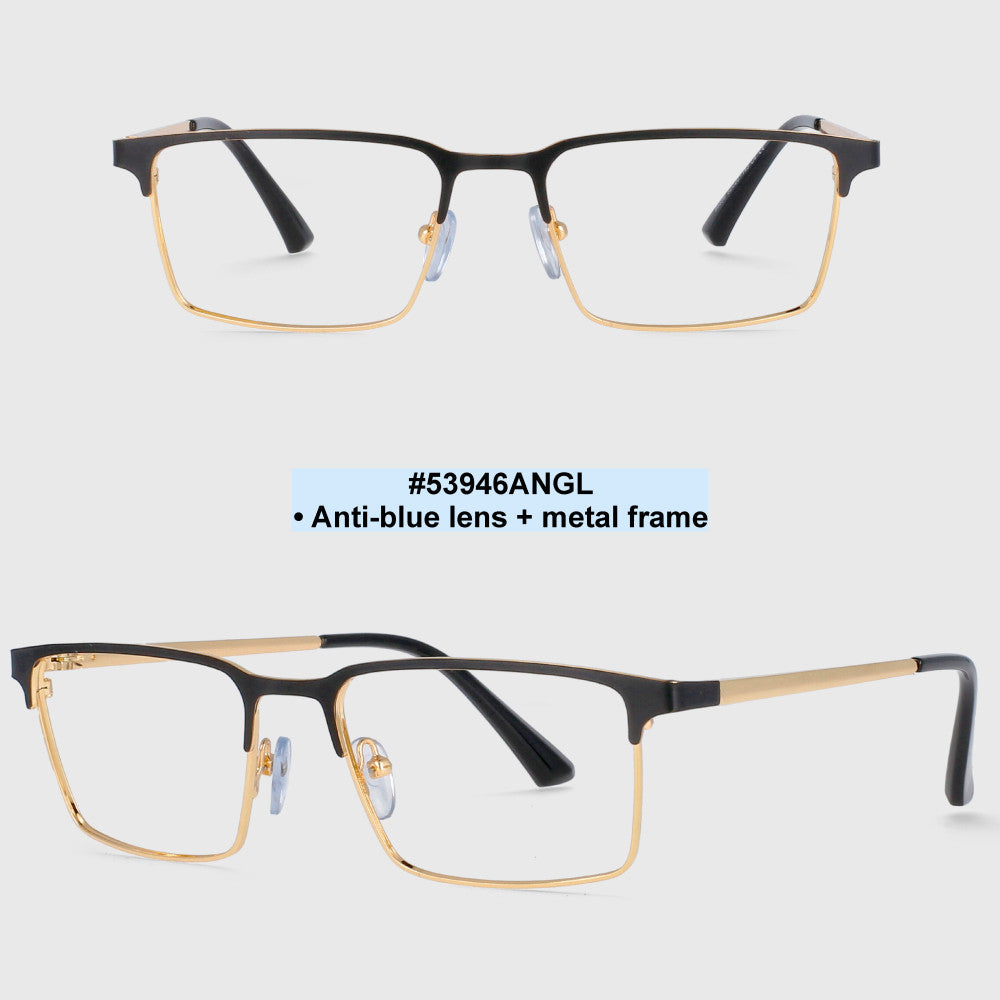 53946 Square Men's Metal Anti Blue Light Optical Glasses Frames Women Computer Eyeglasses