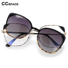 Load image into Gallery viewer, 53963 Two Piece Set Cat Eye Anti Blue Light Metal Men Women's Computer Glasses With Magnetic Clip Polarized UV400 Lenses