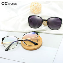 Load image into Gallery viewer, 53963 Two Piece Set Cat Eye Anti Blue Light Metal Men Women's Computer Glasses With Magnetic Clip Polarized UV400 Lenses
