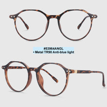 Load image into Gallery viewer, 53964 Retro Round Anti Blue Light Glasses Frames Rivet Men Women TR90 Computer Eyeglasses
