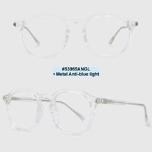 Load image into Gallery viewer, 53965 Retro Round Plastic Titanium Anti Blue Light Optical Glasses Frames Rivet Men Women TR90 Computer Eyeglasses
