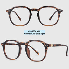 Load image into Gallery viewer, 53965 Retro Round Plastic Titanium Anti Blue Light Optical Glasses Frames Rivet Men Women TR90 Computer Eyeglasses