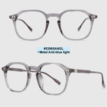 Load image into Gallery viewer, 53965 Retro Round Plastic Titanium Anti Blue Light Optical Glasses Frames Rivet Men Women TR90 Computer Eyeglasses