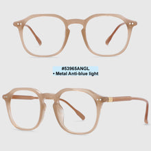 Load image into Gallery viewer, 53965 Retro Round Plastic Titanium Anti Blue Light Optical Glasses Frames Rivet Men Women TR90 Computer Eyeglasses