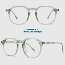 Load image into Gallery viewer, 53965 Retro Round Plastic Titanium Anti Blue Light Optical Glasses Frames Rivet Men Women TR90 Computer Eyeglasses