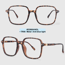 Load image into Gallery viewer, 53966 Retro Square Plastic Titanium Anti Blue Light Ultralight Glasses Frames Men Women TR90 Computer Eyeglasses