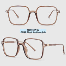 Load image into Gallery viewer, 53966 Retro Square Plastic Titanium Anti Blue Light Ultralight Glasses Frames Men Women TR90 Computer Eyeglasses