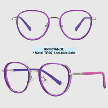 Carica l&#39;immagine nel visualizzatore di Gallery, 53969 Kids Anti Blue Light TR90 Glasses Frames Round Protect Children&#39;s Vision Eyeglasses