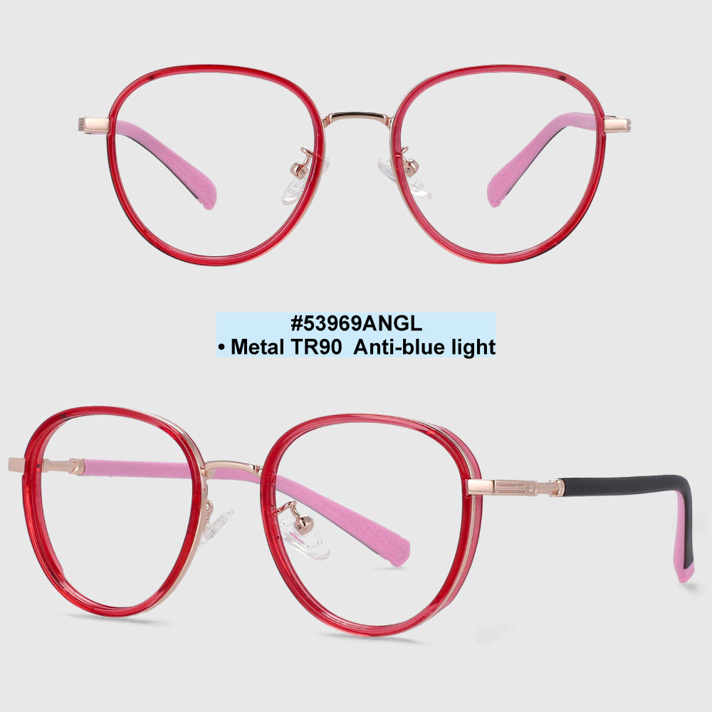 53969 Kids Anti Blue Light TR90 Glasses Frames Round Protect Children's Vision Eyeglasses