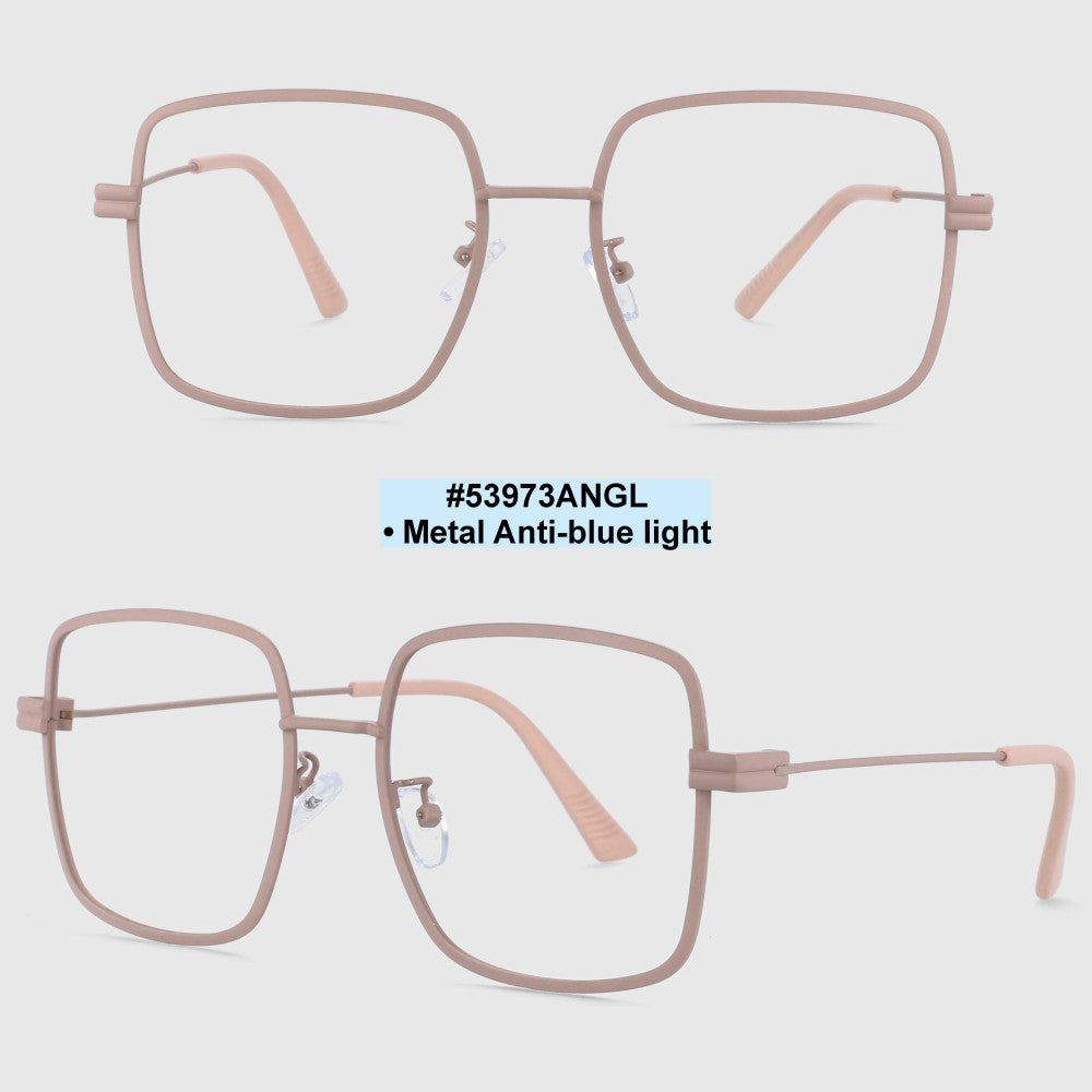 53973 Big Frame Square Metal Anti Blue Light Optical Glasses Frames Men Women Computer Eyeglasses