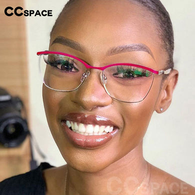 53987 Retro Cat Eye Metal Optical Eyebrow Glasses Frames Women Prescription Eyeglasses