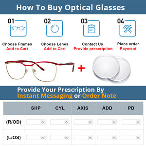 53987 Retro Cat Eye Metal Optical Eyebrow Glasses Frames Women Prescription Eyeglasses