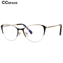 Load image into Gallery viewer, 53989 Cat Eye Half Frame Metal Prescription Glasses Frames Women Retro Optical Eyeglasses