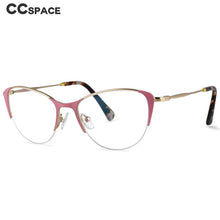 Load image into Gallery viewer, 53989 Cat Eye Half Frame Metal Prescription Glasses Frames Women Retro Optical Eyeglasses