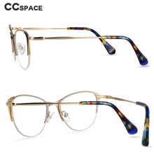 Load image into Gallery viewer, 53989 Cat Eye Half Frame Metal Prescription Glasses Frames Women Retro Optical Eyeglasses