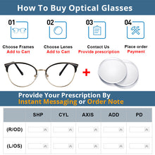 Load image into Gallery viewer, 53990 Retro Metal Eyebrow Cat Eye Optical Glasses Frames Women Computer Eyeglasses