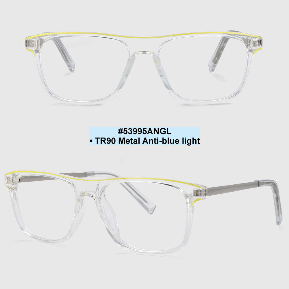 53995 Retro Square Anti Blue Light Optical Glasses Frames Men Women Tr90 Computer Eyeglasses