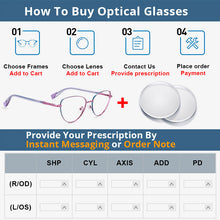 Load image into Gallery viewer, 53997 Cat Eye Metal Frame Anti Blue Light Optical Glasses Women Computer Eyeglasses