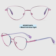 Load image into Gallery viewer, 53997 Cat Eye Metal Frame Anti Blue Light Optical Glasses Women Computer Eyeglasses
