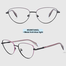 Load image into Gallery viewer, 53997 Cat Eye Metal Frame Anti Blue Light Optical Glasses Women Computer Eyeglasses
