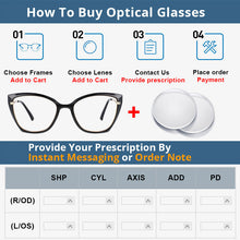 Load image into Gallery viewer, 53999 Cat Eye Anti Blue Light TR90 Optical Glasses Frames Women  Computer Eyeglasses