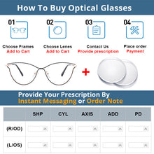 Load image into Gallery viewer, 54006 Style Cat Eye Metal Anti Blue Light Optical Glasses Frames Women Computer Eyeglasses Prescription Glasses
