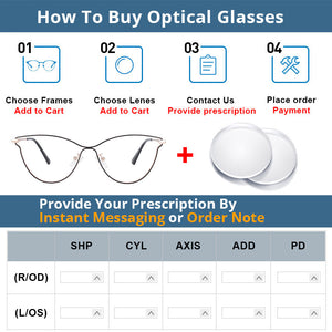54006 Style Cat Eye Metal Anti Blue Light Optical Glasses Frames Women Computer Eyeglasses Prescription Glasses