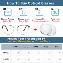 Load image into Gallery viewer, 54007 The Cat Eye Anti Blue Light Optical Metal Glasses Frames Women Computer Eyeglasses